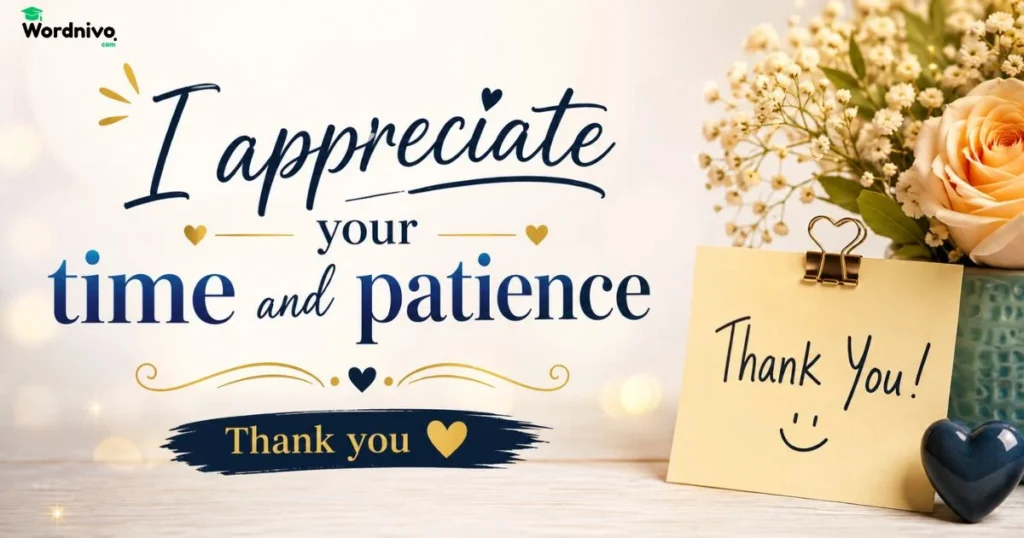 I Appreciate Your Time And Patience