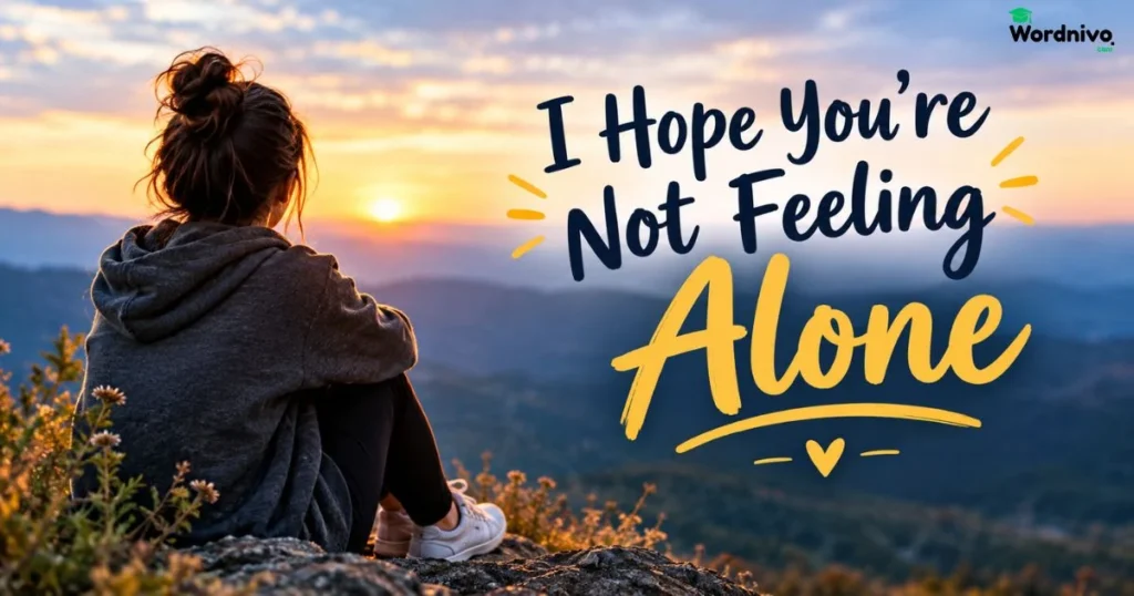 I Hope Youre Not Feeling Alone