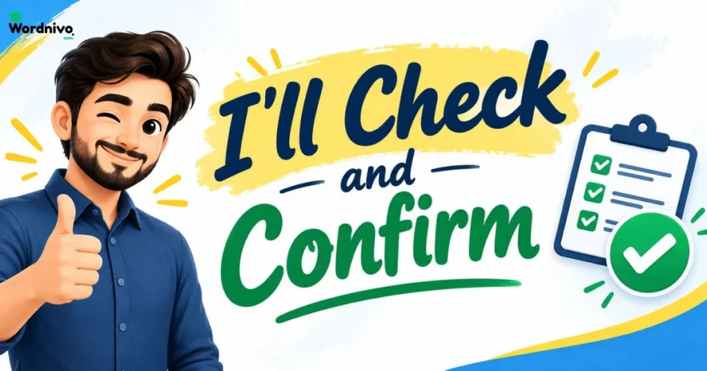Ill Check And Confirm