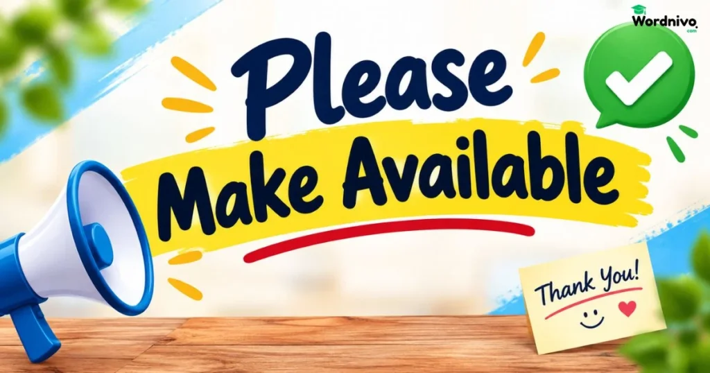 Please Make Available