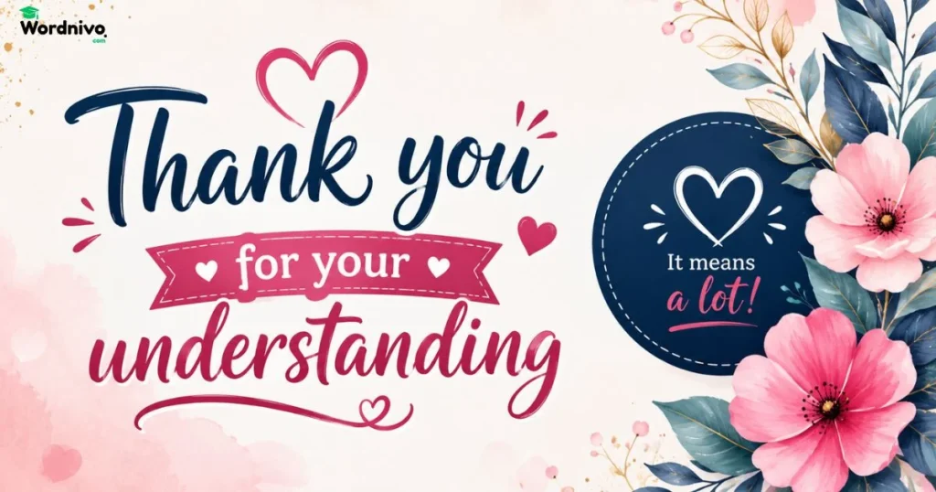 Thank You For Your Understanding